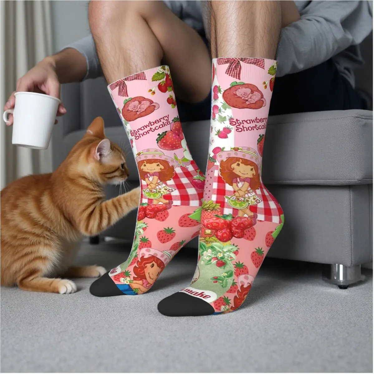 

Like Strawberry ShortCake Socks Harajuku Super Soft Stockings All Season Long Socks Accessories for Unisex Birthday Present