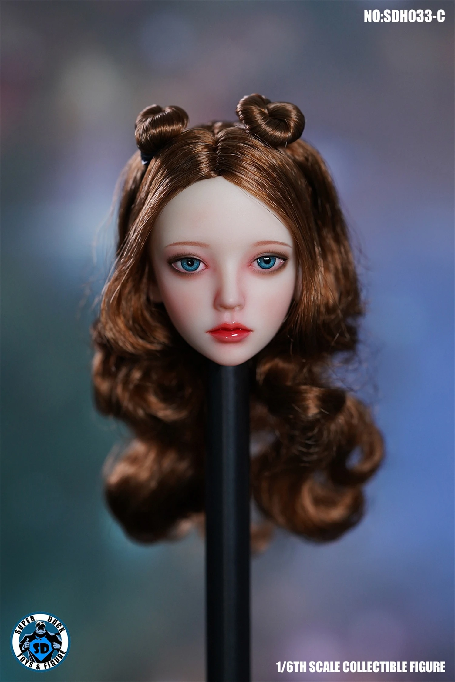 

SUPER DUCK 1/6 SDH033C OB Girl Head Sculpt Double Ball Hair Pale Skin Fit for 12inches TBLeague JIAOU Action Fi