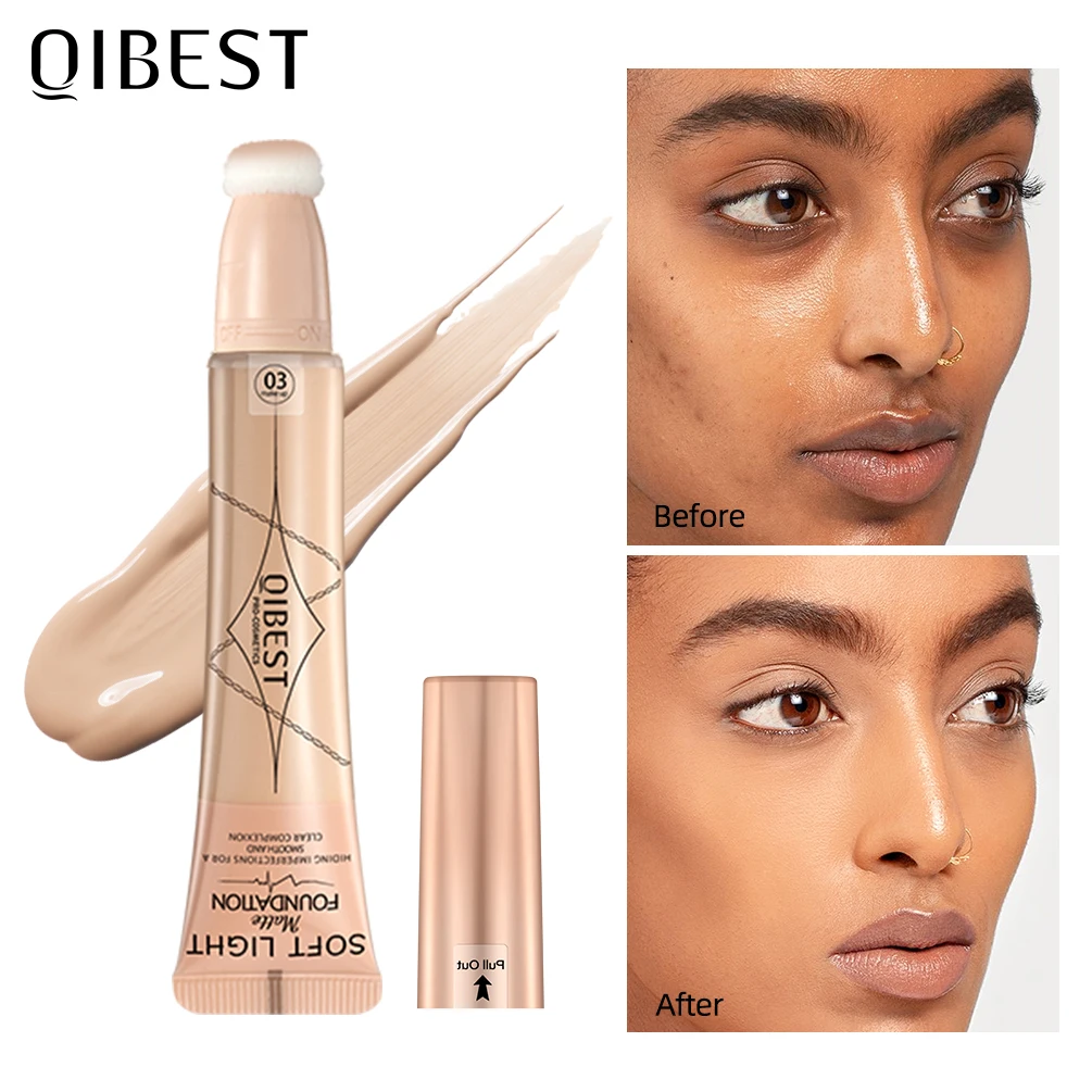 

QIBEST Concealer Foundation For Face Liquid Pie Makeup Waterproof Primer Cosmetic Women Dark Circle Corrector Modify Skin Tone