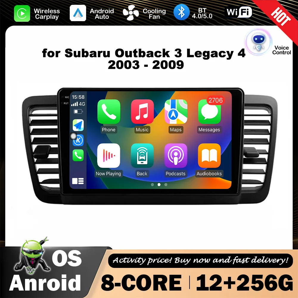 

9 inch Car Multimedia Video Player for Subaru Outback 3 Legacy 4 2003 - 2009 Android OS Wireless Carplay WiFi GPS Navigation