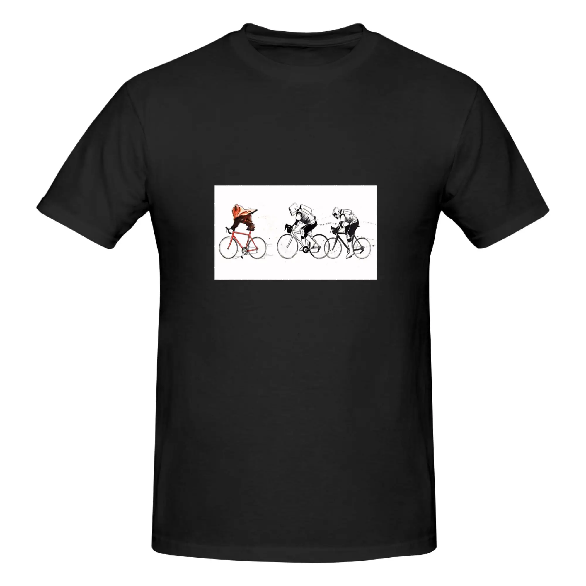Funny Ewok Bicycle Chase  Men's Printed T-Shirt Unisex T shirtClothing