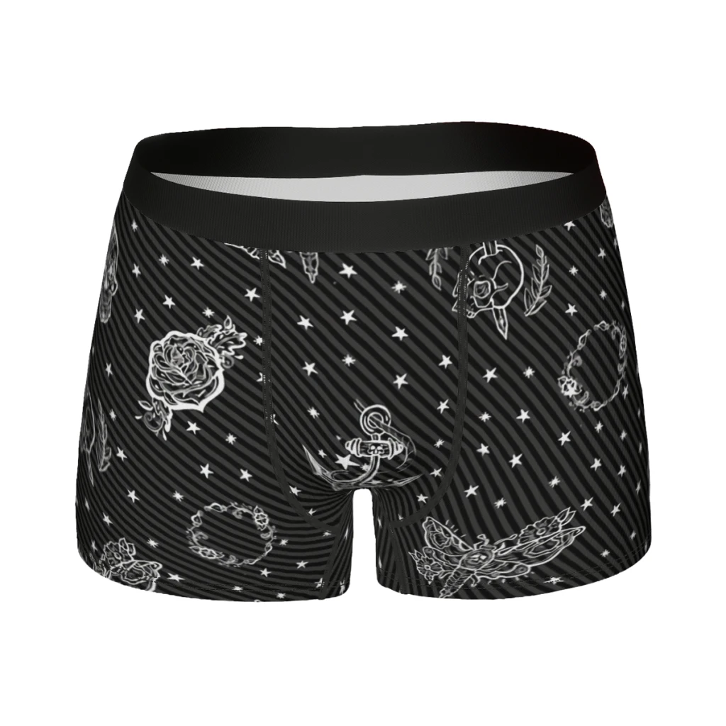 Flash Tattoo Punk Pattern Design  Underpants Breathbale Panties Male Underwear Comfortable Shorts Boxer Briefs