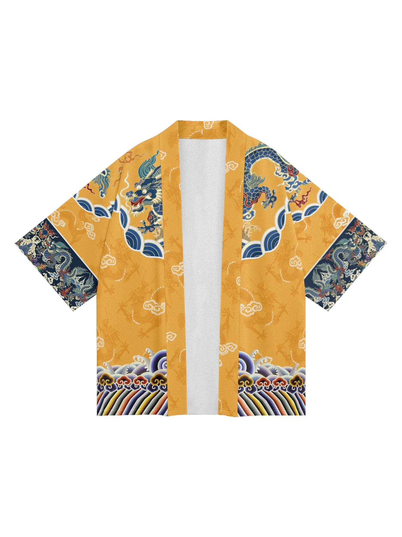 Summer Kimono Hawaiian Shirt Men Retro Dragon Kimono Streetwear Cardigan Beach Bathrobes Red Haori Women Yukata Japanese Clothes image 4