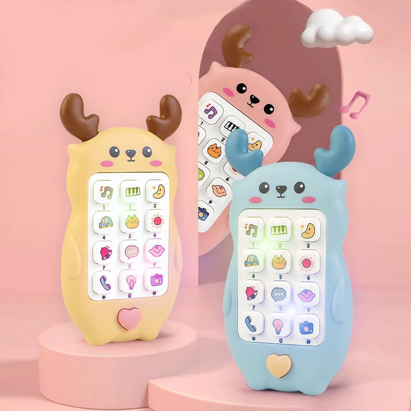 Baby Mobile Phone Toy Simulation Music Sound Telephone Toddler Puzzle Early Education Sleeping Toy Gift with Teether 0 12 Months