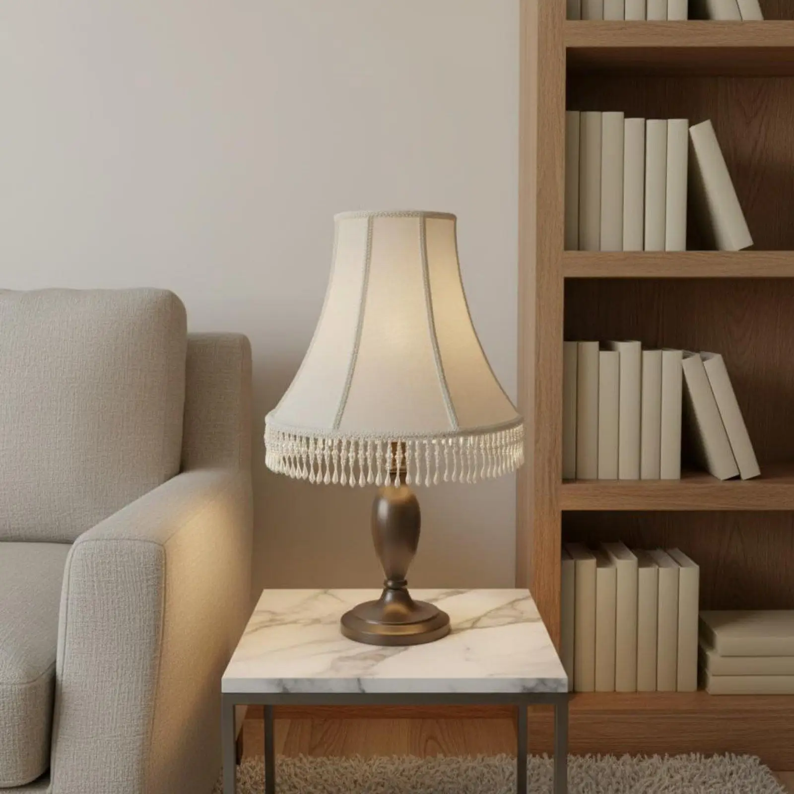 Linen Lampshade Fringe Edge Country Style Fabric Shade for Table Lamp Standing Lamp Home Lighting