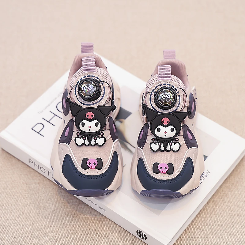 Sanrios kuromi sapatos casuais esportes tênis de corrida das crianças outonogirl tênis presente zapatos minnie mouse niña