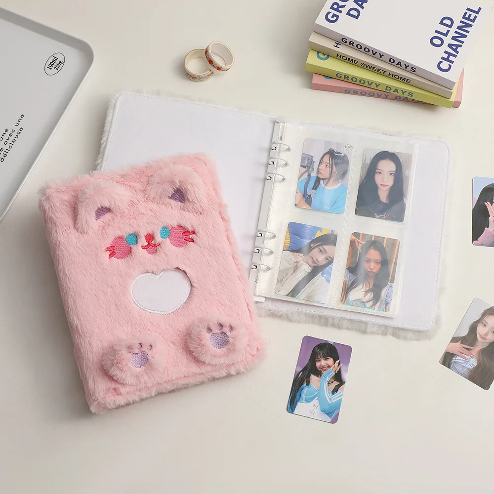 A5 Korean Card Holder Album 3-inch Binder Photo Cute Puppy Cartoon Plush Album Student Star Chasing Card Storage Booklet