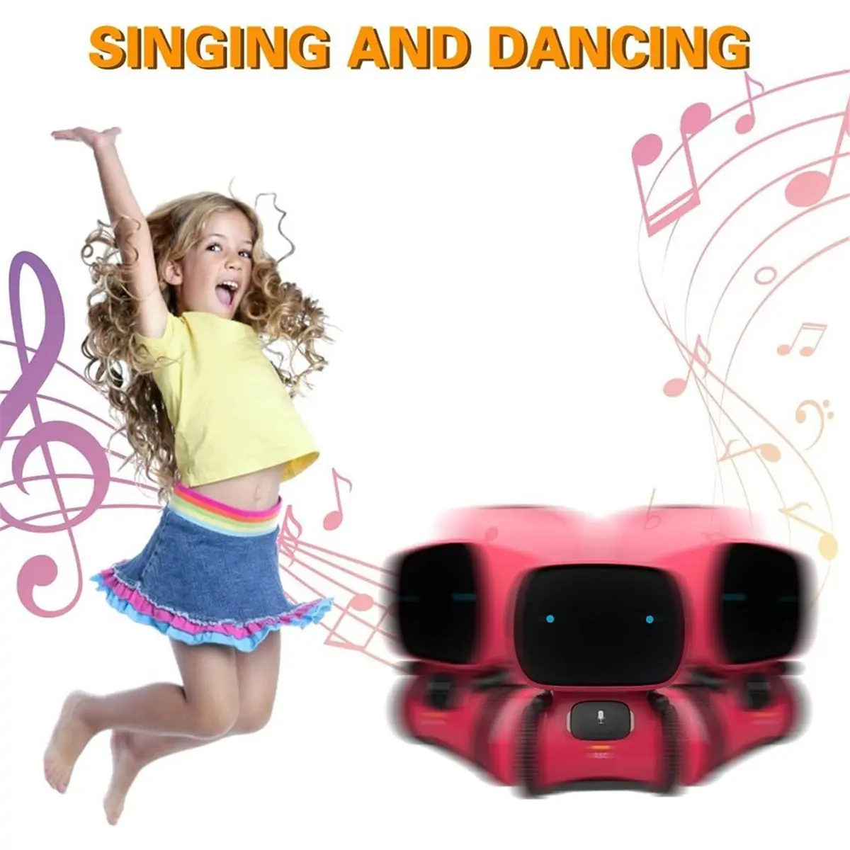 E@MB*RA*aCE^HAPPYa Robot Toys for Boys and Girls, Touch & Voice Control Smart Talking Robot, Interactive STEM Partner Gift for K