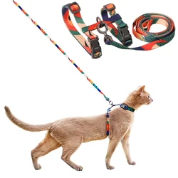 Cat Harness and Leash Set Cats Escape Proof  Adjustable Kitten Harness for Large Small Cats Lightweight Soft Pet Safety Harness