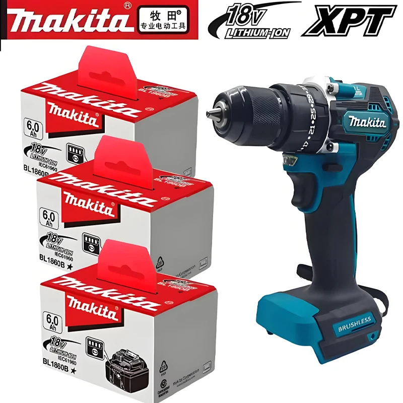 

Makita dhp487 10mm Brushless 18V lithium electric rechargeable impact drill large torque screwdriver