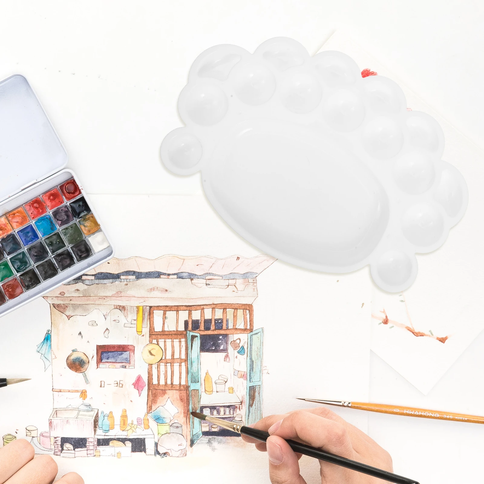 

Pink Footprint Paint Palette for Kids - Cute Ergonomic Design for Mixing Acrylic Watercolor Gouache Art Projects DIY Craft