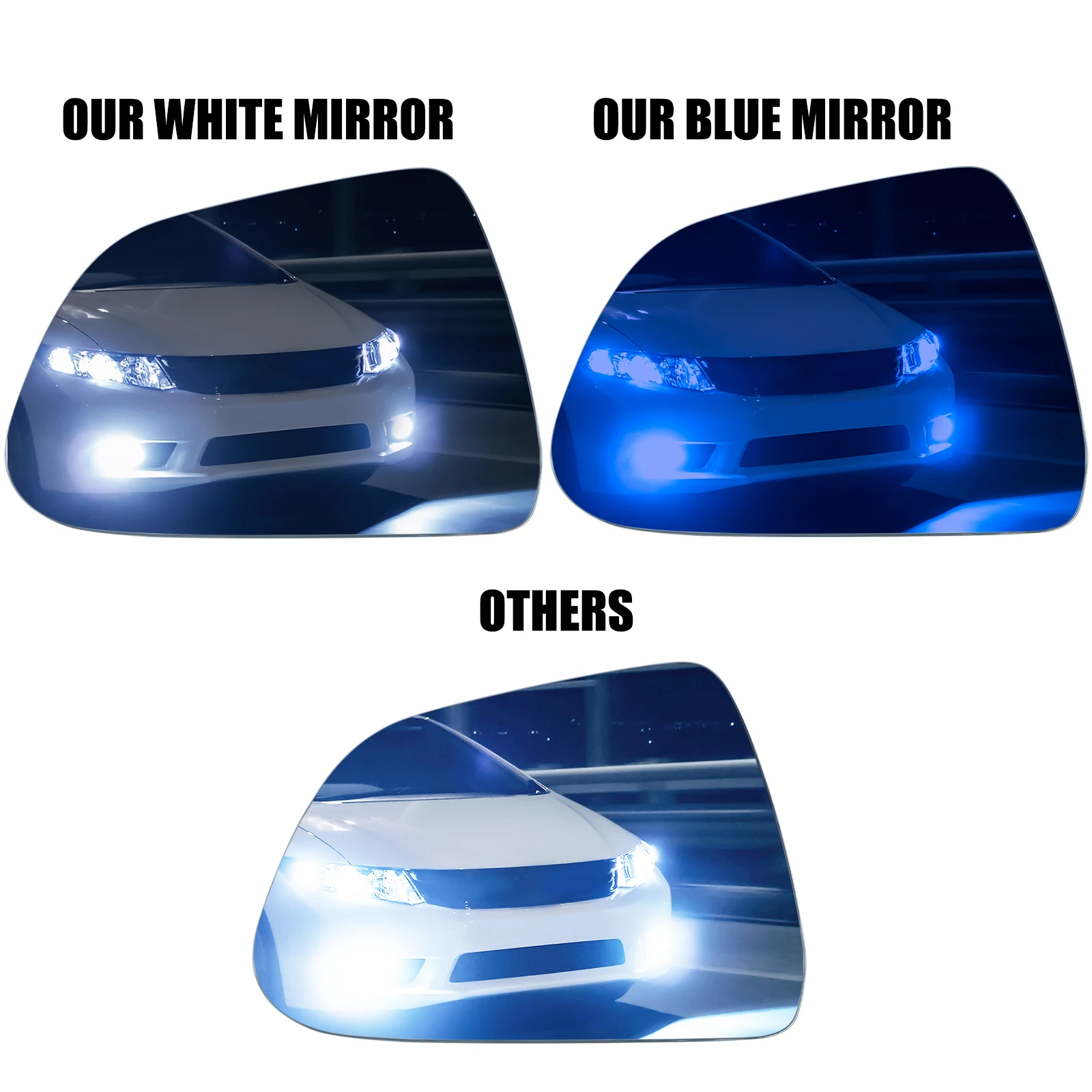 ل تسلا نموذج 3 2017-2024 اليسار اليمين زاوية واسعة مرآة مرآة الرؤية الخلفية عدسة التبعي الحرارة مقاوم للماء مكافحة وهج رؤية كبيرة #4