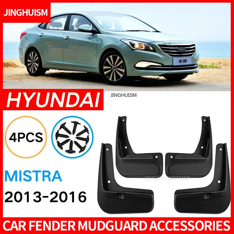 Car Mud Flaps for Hyundai Mistra 2013-2016 Auto Parts Black ABS Splash Guards Mudguards Vehicle Exterior Decoration Tire Mud