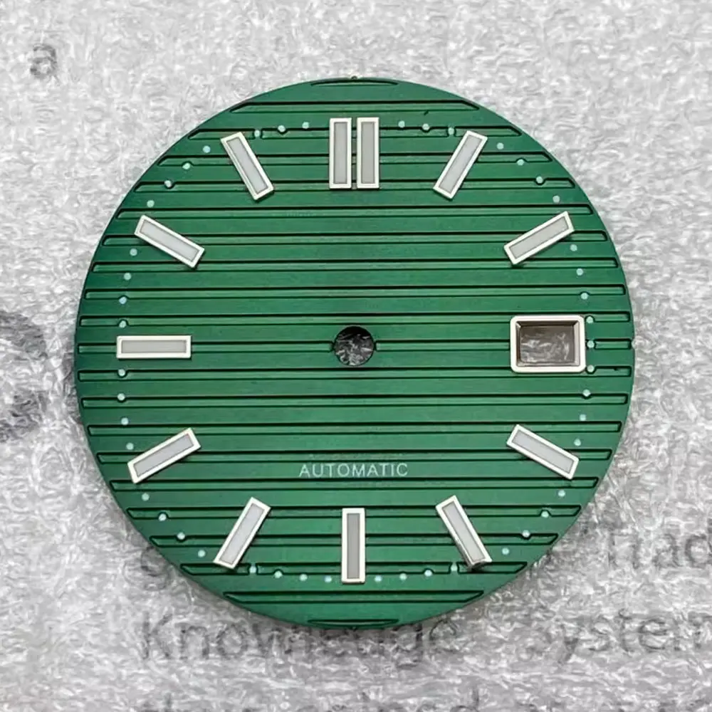 NH35-esfera de reloj Nautilus de 30,5mm, esfera S, esfera luminosa verde, adecuada para movimiento NH35, accesorios de reloj, herramienta de reparación de relojes