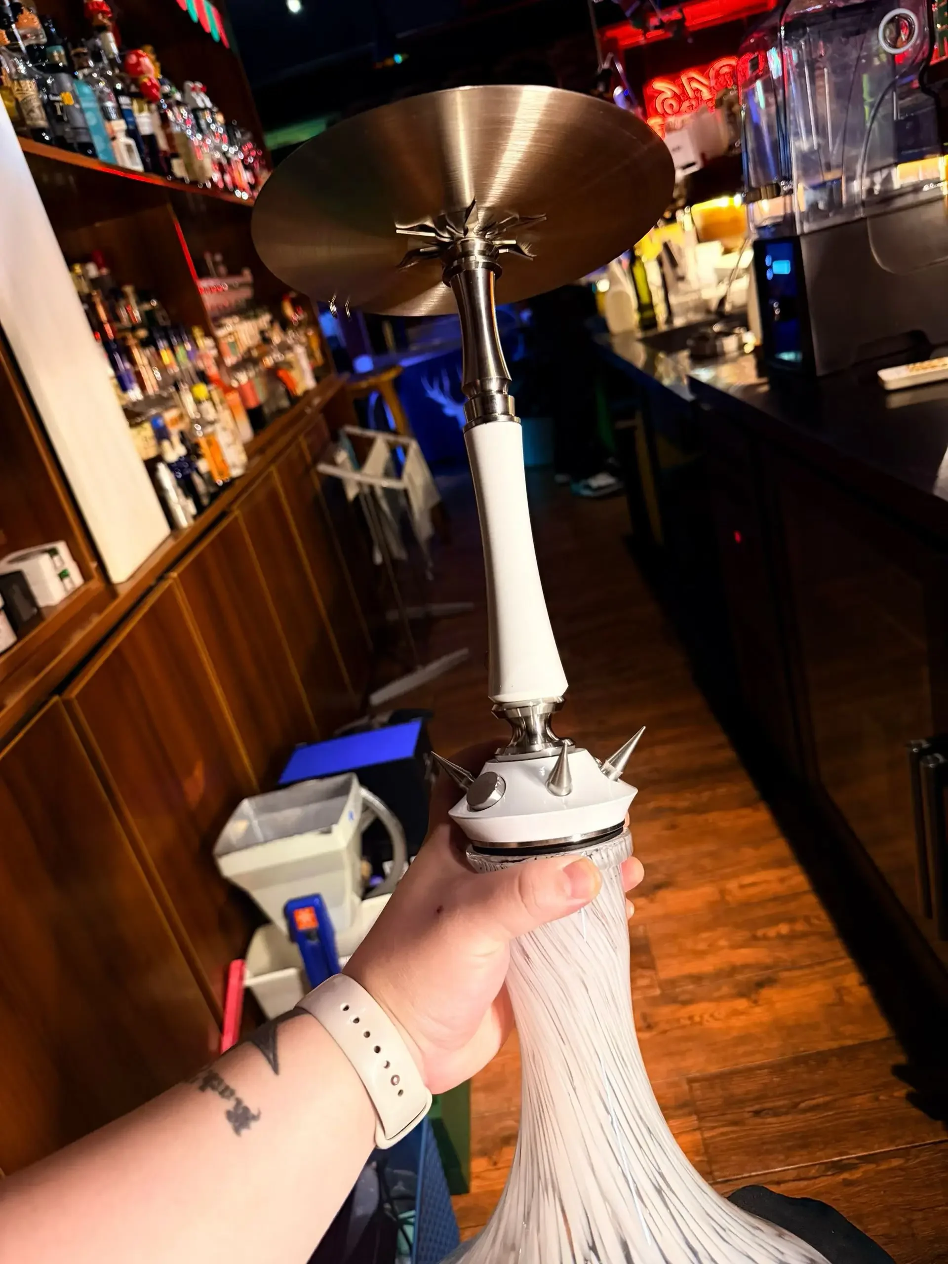 Doosha Hookah Valkyrie Mist Shisha High Quality 304 Stainless Steel Large Hookah With Glass Bottle Single Pipe
