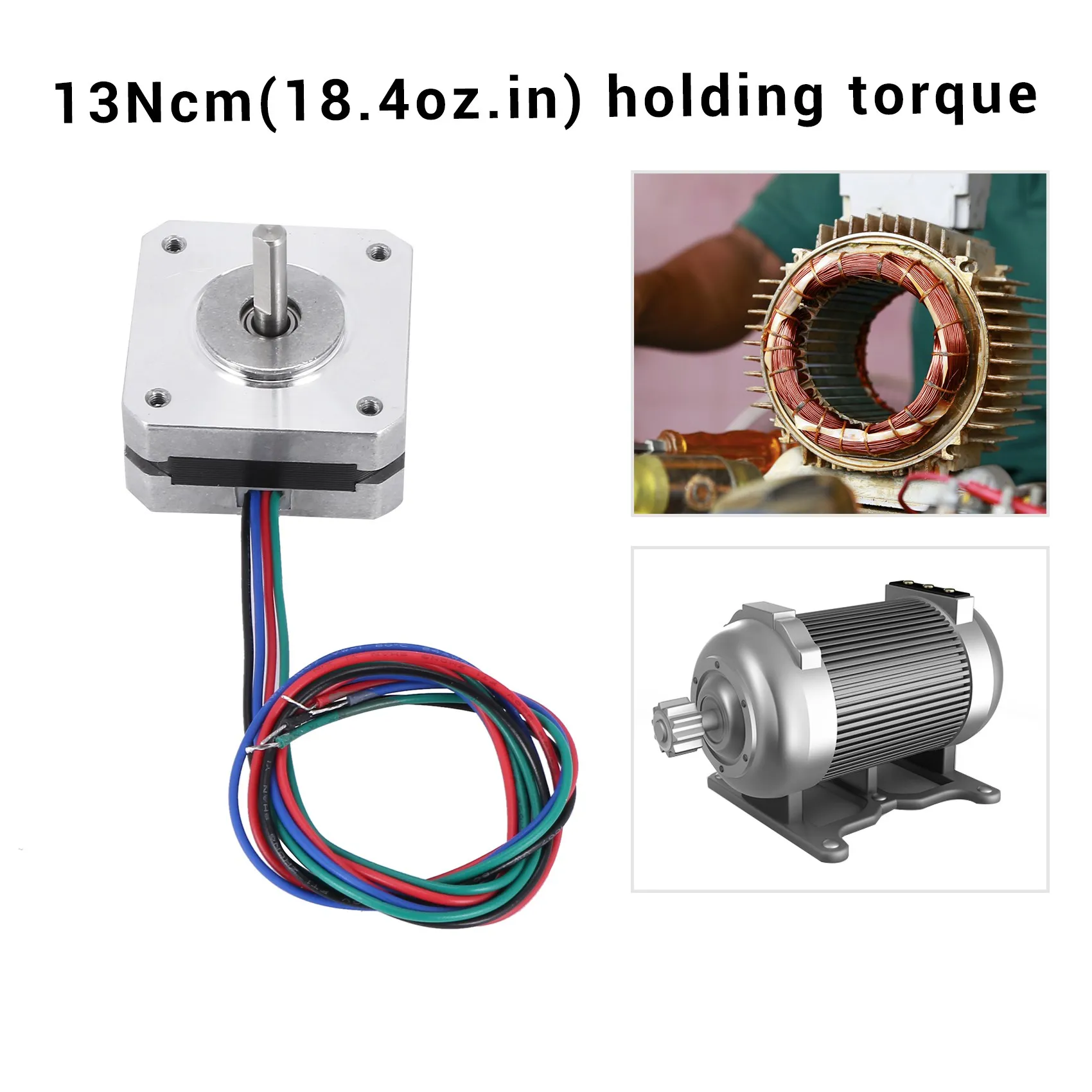 17Hs08-1004S 4-Lead Nema 17 Stepper Motor 20Mm 1A 13Ncm(18.4Oz.In) 42 Motor Nema17 Stepper For Diy 3D Printer Cnc Xyz