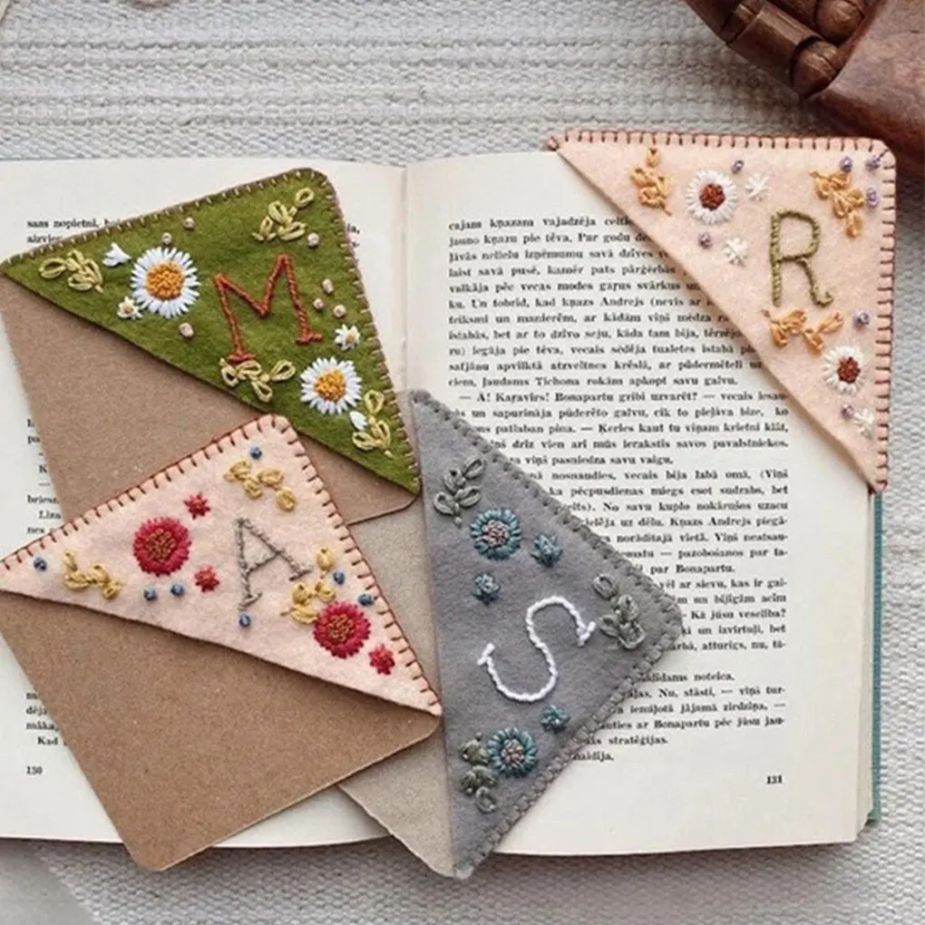 Felt Cute Flower Letter Embroidery Bookmarks Versatility Of And Beautiful Exquisite And Elegant Autumn E