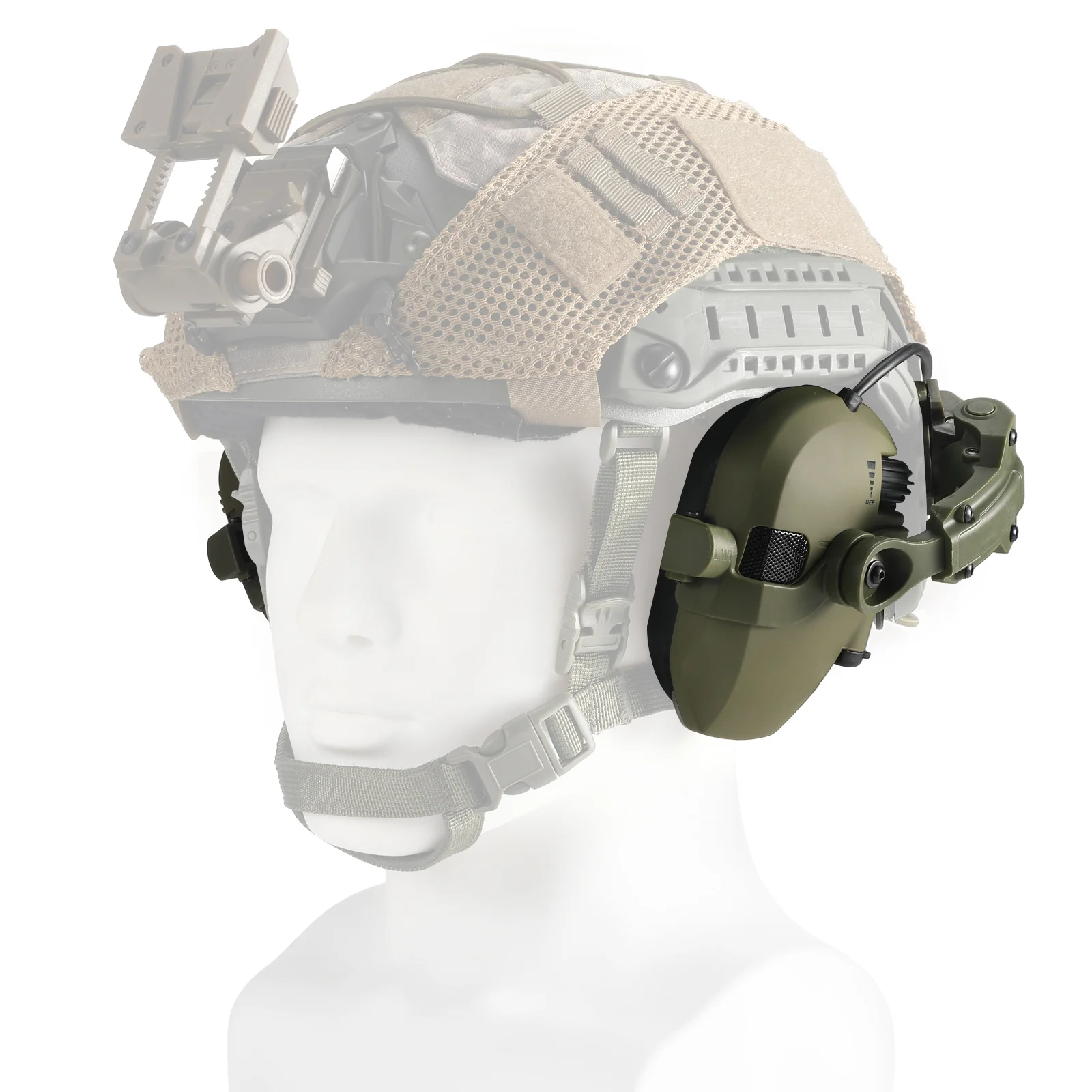 NRR 23dB Electronic Shooting Headset Helmet Mounted Ver Hunting Pickup Noise Reduction Hearing Protection Tactical Headset