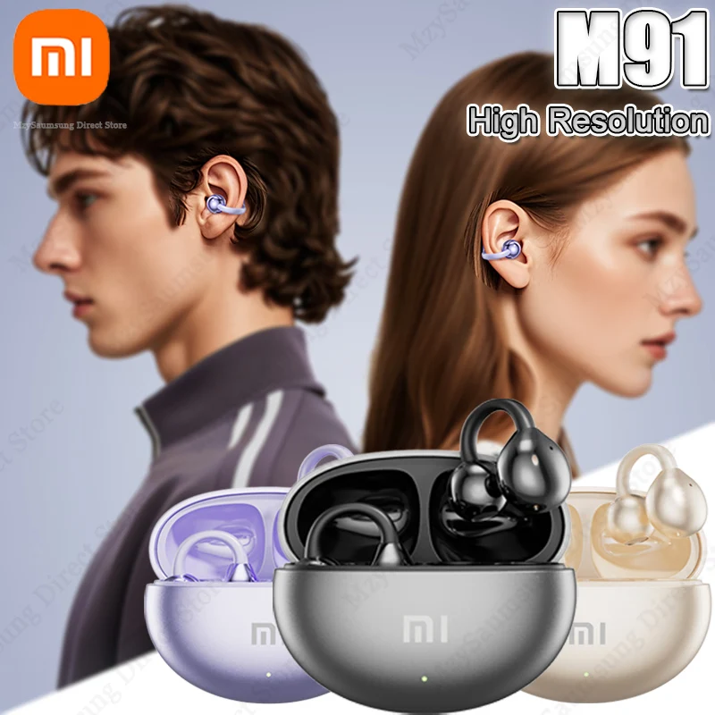 

Xiaomi M91 Wireless Headphones Earhooks TWS Open Music Bluetooth 5.4 Running Game Headsets Voice Call With Display Screen Mic