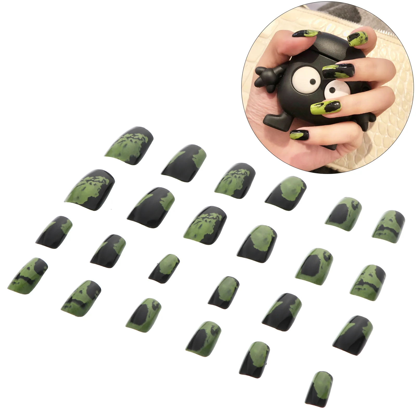 48 pezzi toppe per unghie artificiali materiale ABS unghie finte set artigianale per manicure sicuro e confortevole naturale