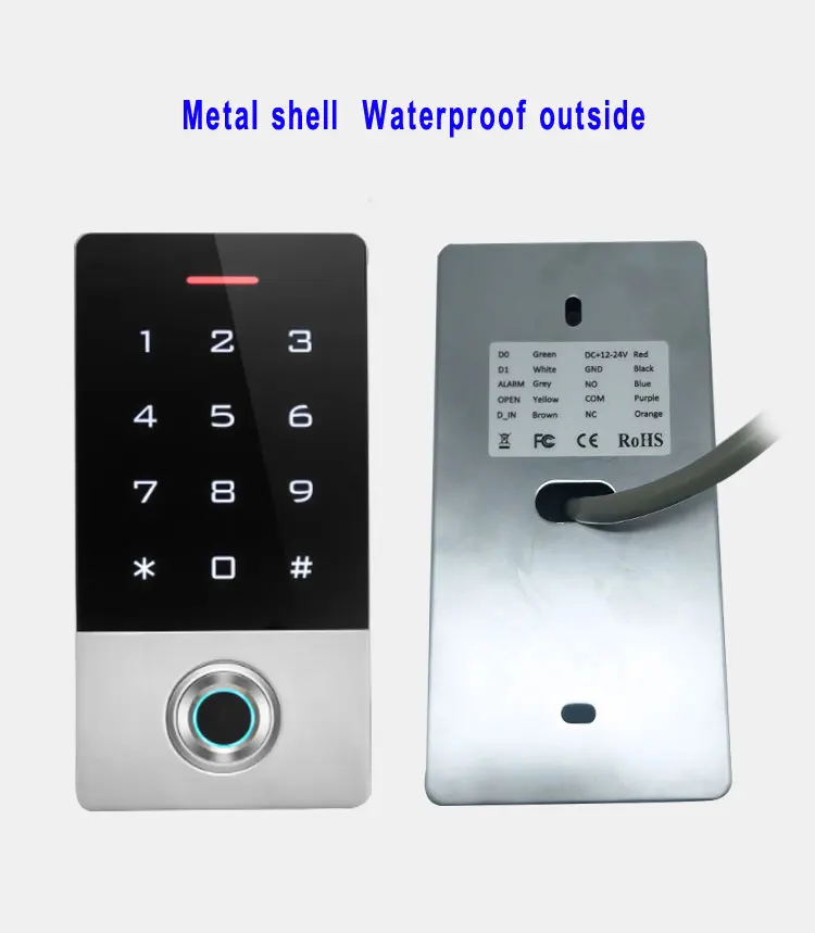 Waterproof Fingerprint Touch Keypad Metal Shell Access Control Support  Password / ID Card / Finger/ 300pcs Finger 10000 ID Card