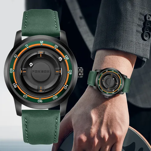 Imagen 2 del producto FOXBOX, relojes de negocios a la moda para hombre, esfera de bola de acero magnética, reloj para hombre, reloj militar deportivo resistente al agua, relojes Mascolinos + caja