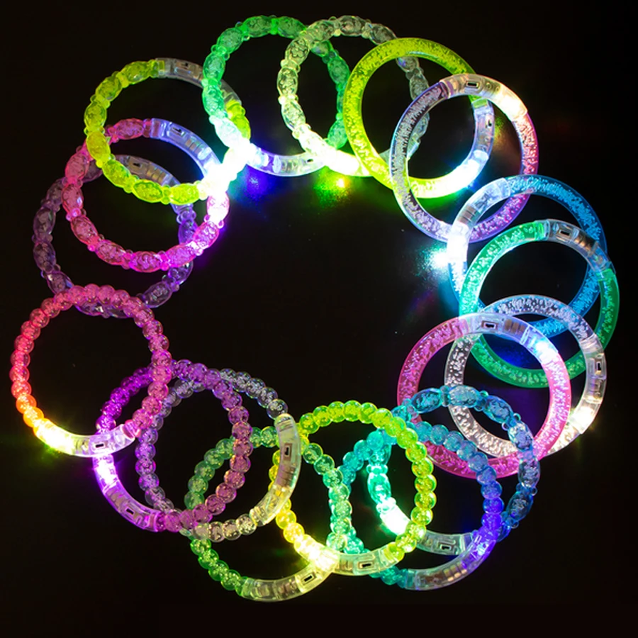 10/20/30/40/50 Pcs Led Bracelets Wristbands Glow In The Dark Party Supplies Neon Light Up Bracelet Wedding Party Decoration