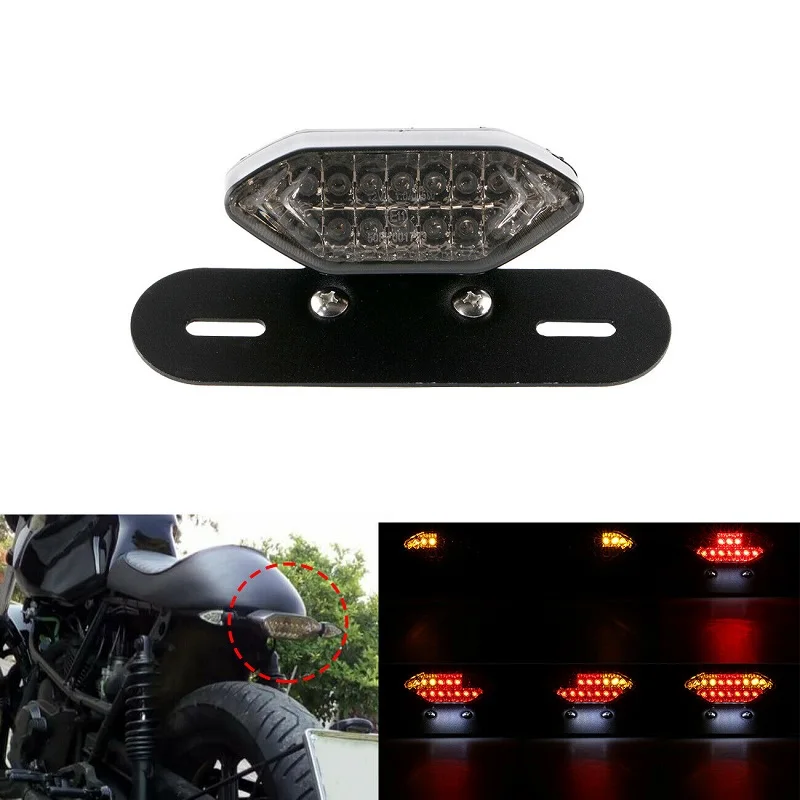 

Universal 12V Motorcycle LED Brake Tail Light Signal Lights LED Integrated Tail Light with License Plate Bracket