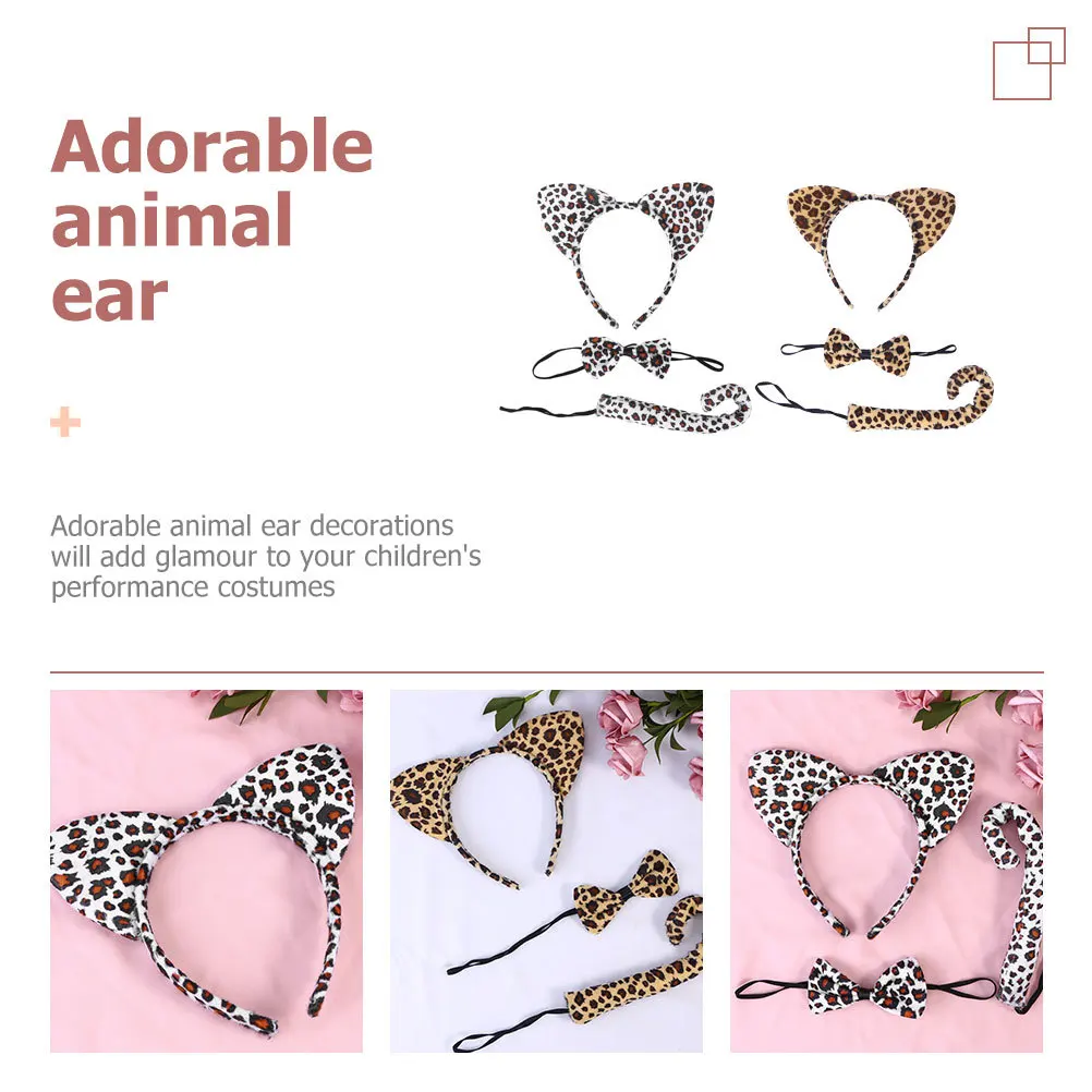 

2 Sets Cartoon Headband Hair Accessories Adorable Cat Costume Dancing Animal Supplies Party Clothing
