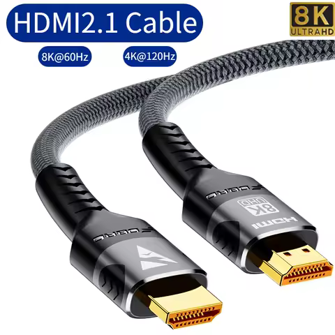8K HDMI-Compatible Cable 4K@120Hz 8K@60Hz HDMI 2.1 Cable 48Gbps Adapter For RTX 3080 eARC HDR Video Cable PC Laptop TV box PS5