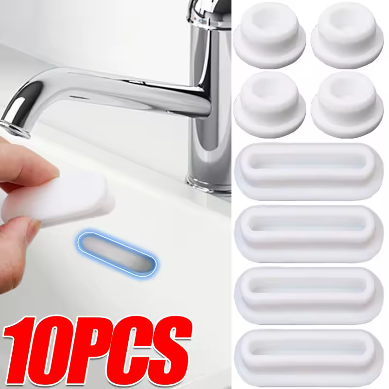 10/1 Uds. Anillo de desbordamiento para lavabo, tapones de sellado cuadrados de silicona, cubiertas para orificios para fregadero de baño, anillos de desbordamiento, accesorios para baño y cocina