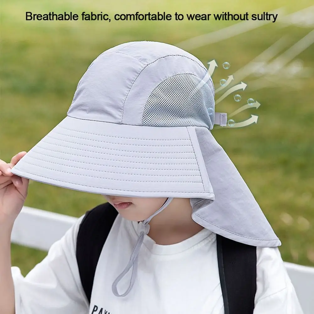 Gorra de playa de verano para niño y niña, gorra de ala ancha, sombrero para el sol, sombreros tipo cubo para niños, protección UV