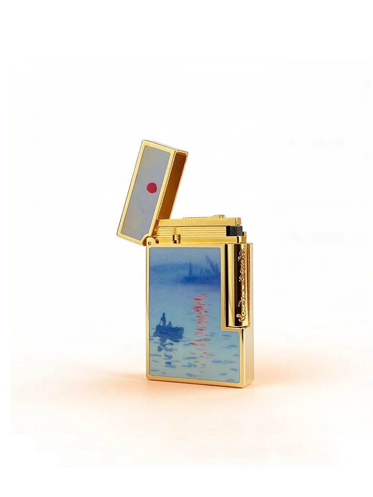 Luxury Commemorative Butane Lighter Single/Dual Flame with Ping Sound Natural Paint Design Cigarette Smoker's Accessory
