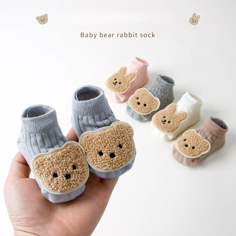 

Children's Dispensing Non-slip Floor Socks Cartoon Bear Doll Baby Invisible Newborn Socks