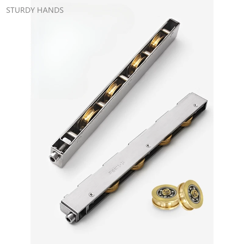 1PCS stainless steel shell copper wheel heavy-duty plastic steel aluminum alloy glass sliding door pulley hardware accessories