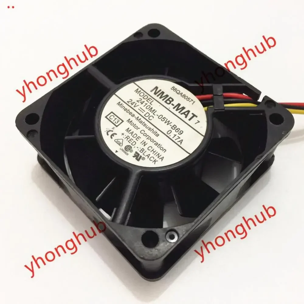 

NMB-MAT 2410ML-05W-B69 C13 DC 24V 0.17A 60X60X25mm Server Cooling Fan
