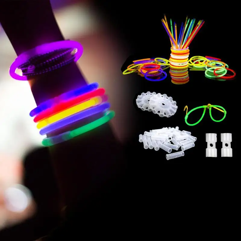 100pcs Glow Sticks Bulk Neon Glow In The Dark Party Supplies Light Up Toys Luminous Birthday Party Decorations Halloween Favors