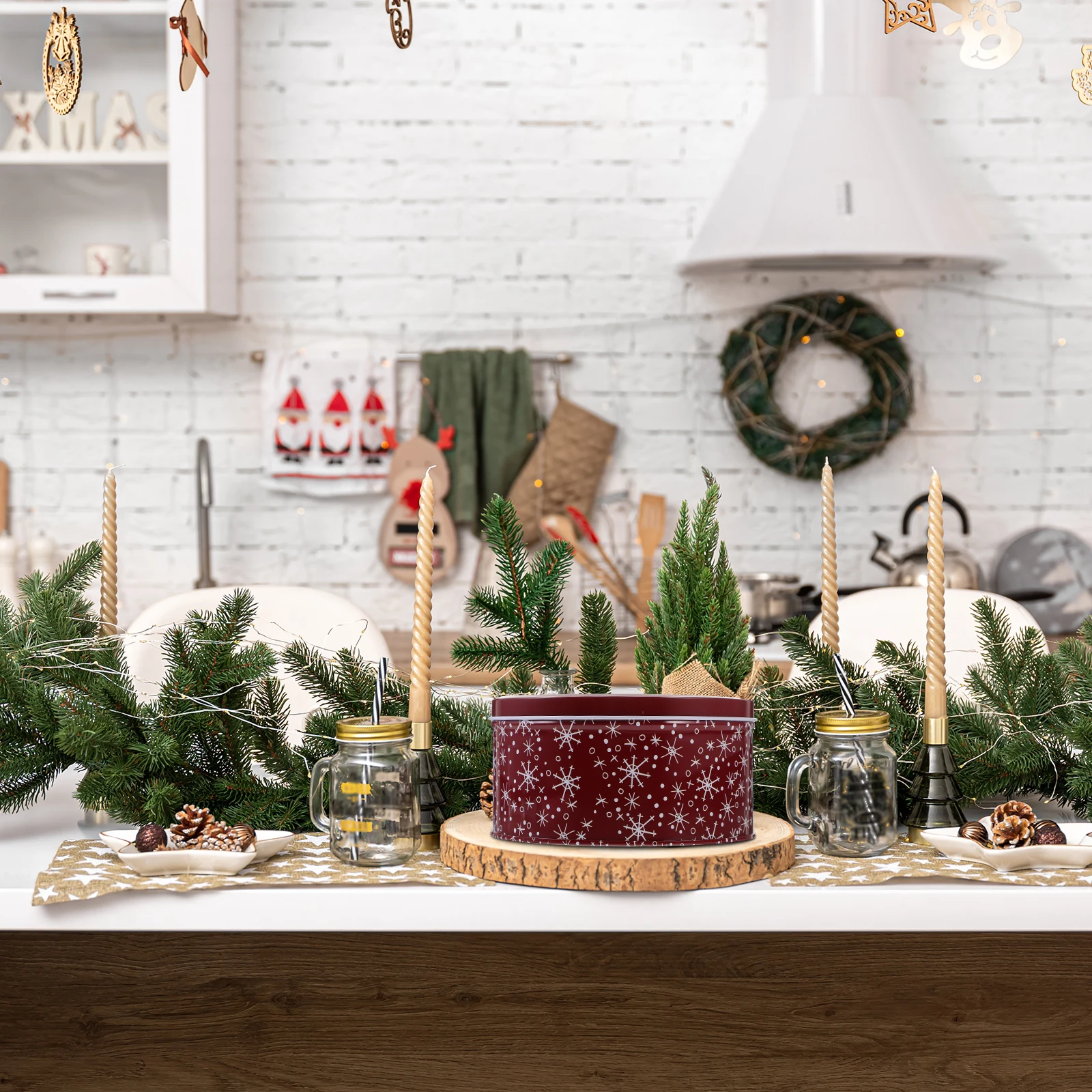 

Christmas Candy Tins Cookie Boxes Small Biscuits Packaging Container Storage Containers