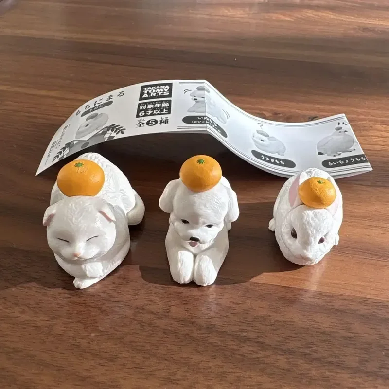 

В наличии Tomy, японский натуральный рисовый торт, топ с животными, оранжевый, маленькое украшение в виде животного, милая капсульная игрушка, экшн-фигурка, подарок