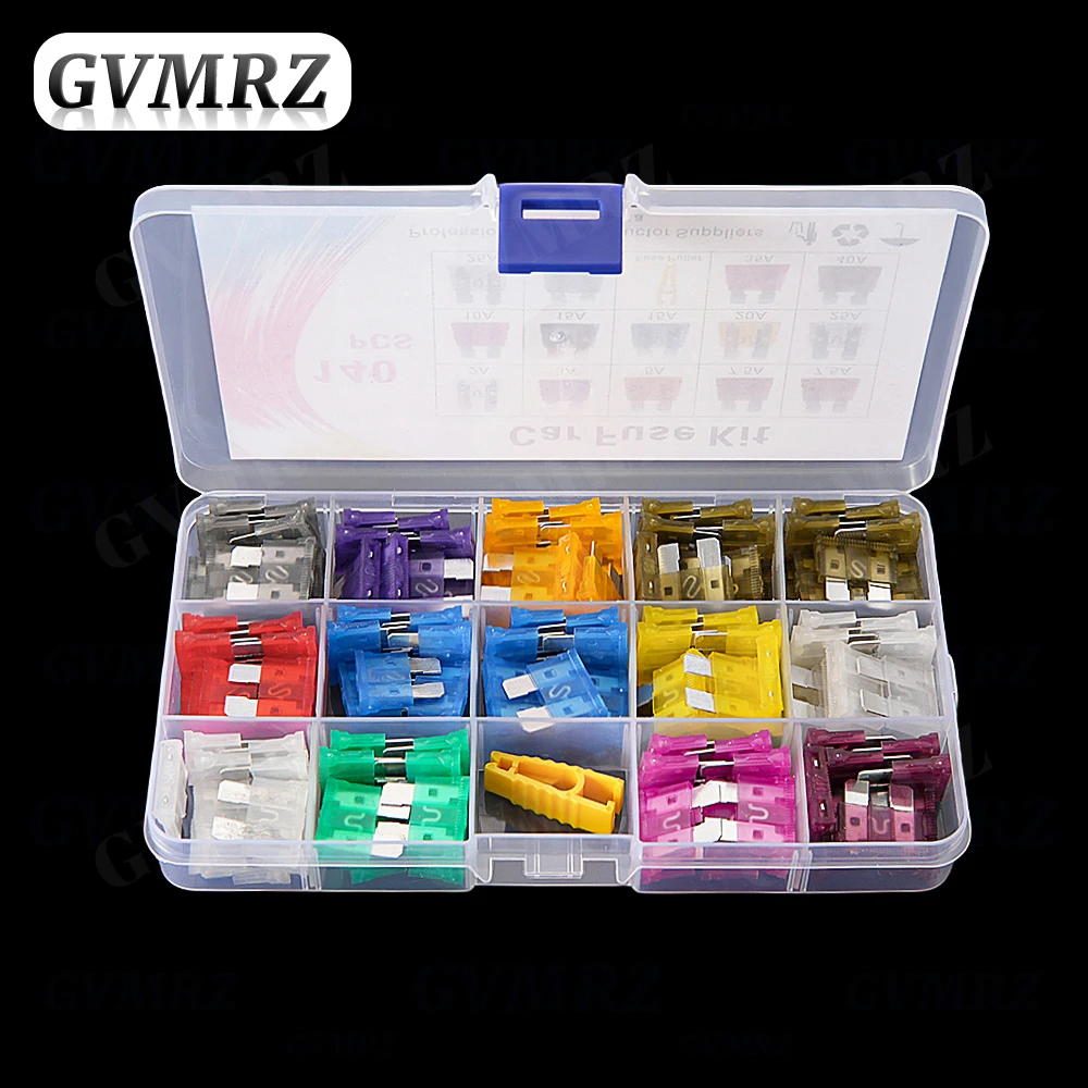 

140Pcs Medium sized Car Fuses Automotive Blade Type Micro Fuse Assortment In Box 2A/3A/5/A/7.5A/10A/15A/20A/25A/30A/35A Fuse