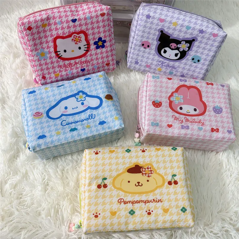 

Sanrio Kuromi My Melody Makeup Bag Cinnamoroll Hello Kitty Cartoon Cute Waterproof Student Portable Toiletry Bag Kid Gift