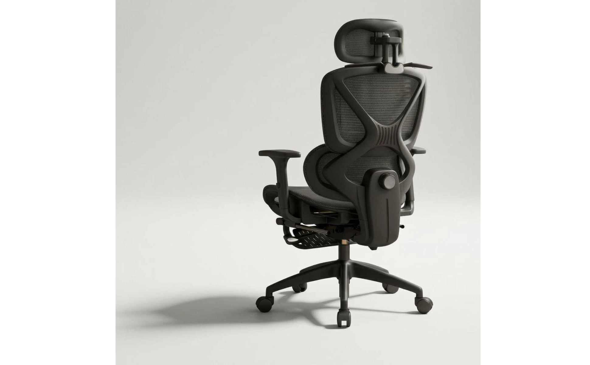 High Back Swivel Chair with Breathable Mesh Padded Armrests Adjustable Headrest Lumbar Support for Modern Work Station
