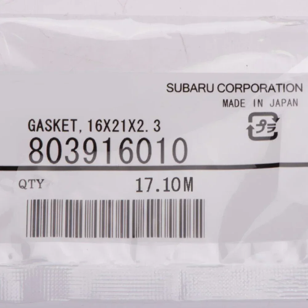 Jeu de joints de rondelle d'écrasement de bouchon de vidange d'huile, 16mm, 803916010, Subaru 2011-18, remplacement automatique, accessoires, 6 pièces