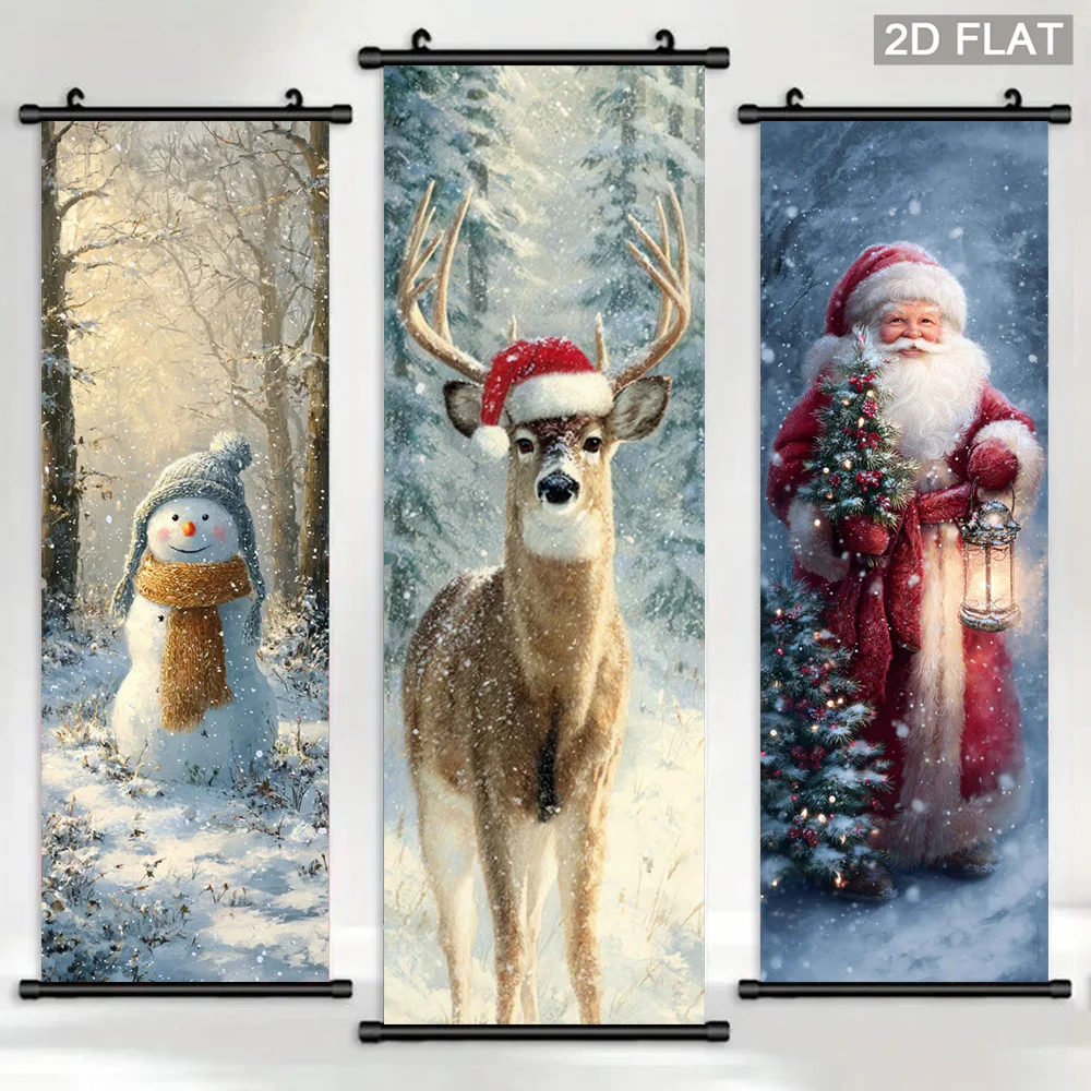 VIKAMA Hot Cocoa Winter Kitchen Canvas Wall Art Warm Drink Marshmallows Framed Prints for Home Kitchen Decor
