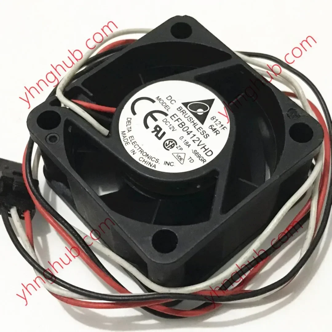 Delta Electronics EFB0412VHD S69GR DC 12V 0.18A 40x40x20mm 3-Wire Cooling Fan