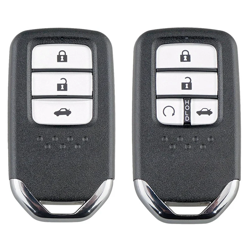 

2Pcs Car Smart Remote Key 433Mhz Id47 Chip Fit For Honda Civic 2014-2017 - 4 Buttons & 3 Buttons