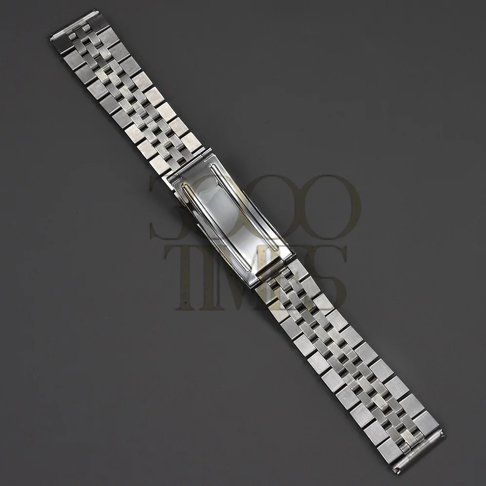 Flat end 18mm 19mm 20mm Gold Silver 2 tone gold jubilee with folding buckle stainless steel watch strap fit for rlx skx watch