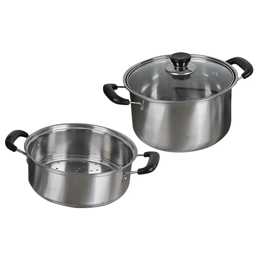 

1 set 1 Set Stainless Steel Steaming Multi-Functional Cooking Pot For Soup Noodles Hot Pot Kitchen Tool Steamer Basket Cooking
