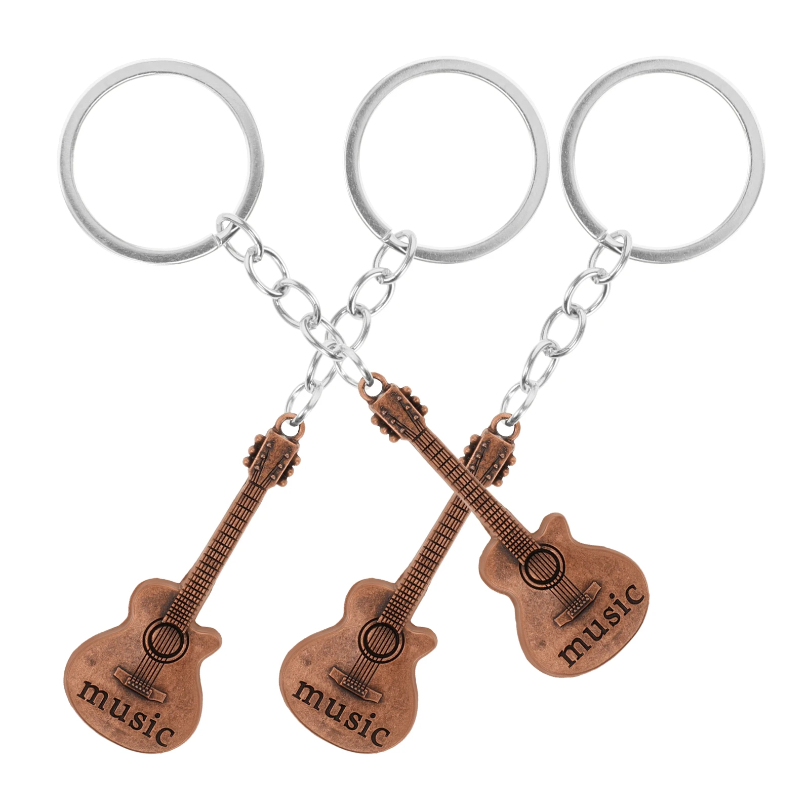 

3 Pcs Music Guitar Key Chain Keyrings for Men Plug Keychain Keychains Aesthetic Hanging Ornament