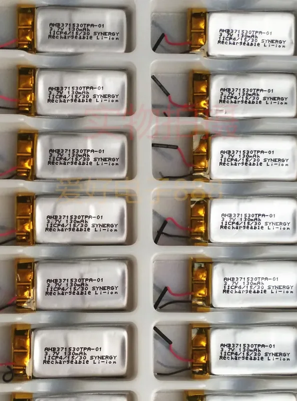 بطارية ليثيوم بوليمر 3.7 فولت 130 مللي أمبير AHB 371530 TPA-01 لوجيتك سماعة رأس لاسلكية بطارية ليثيوم أيون قابلة للشحن